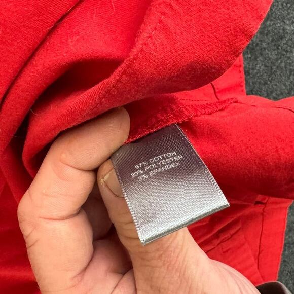 Marled Reunited Clothing Large Red Blouse Cotton Polyester Spandex - Picture 4 of 7